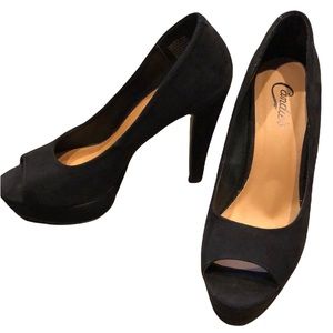 Candie’s Black Faux Suede Heels